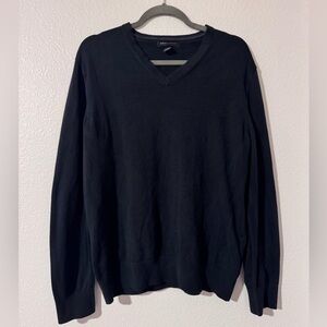Banana Republic Black SILK COTTON CASHMERE V-NECK SWEATER Size XL Men’s